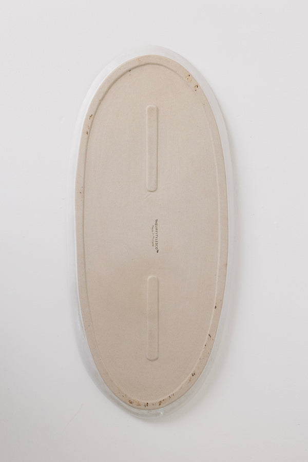Ines Oval Lipped Serving Plate - Matte White - Set of 2