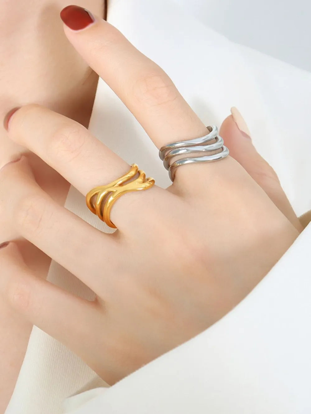 Non fading personalized fashionable light luxury versatile ring accessories for women