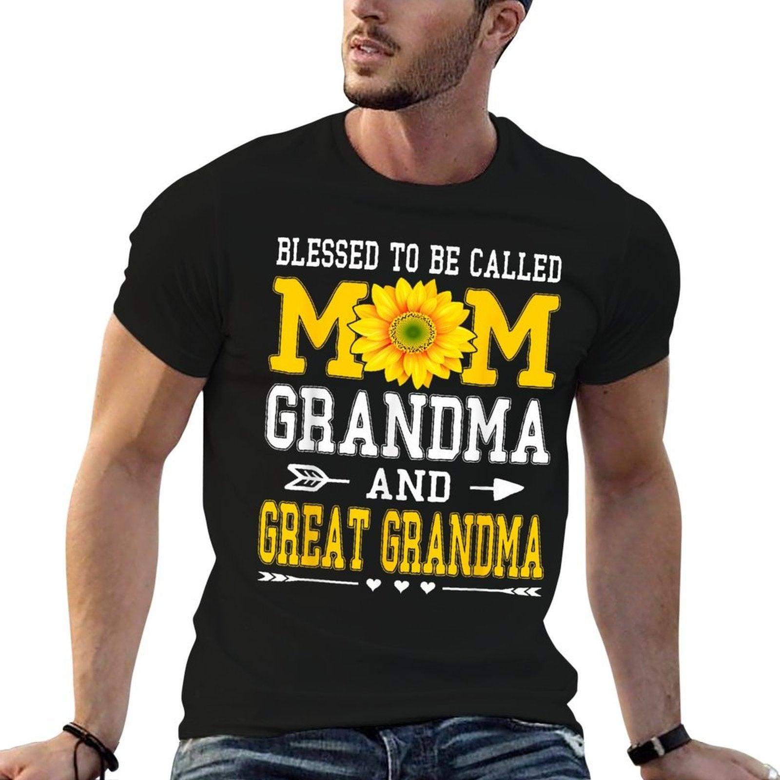 Blessed To Be Called Mom Grandma Great Grandma Mother's Day  Heathered Texture T-Shirt