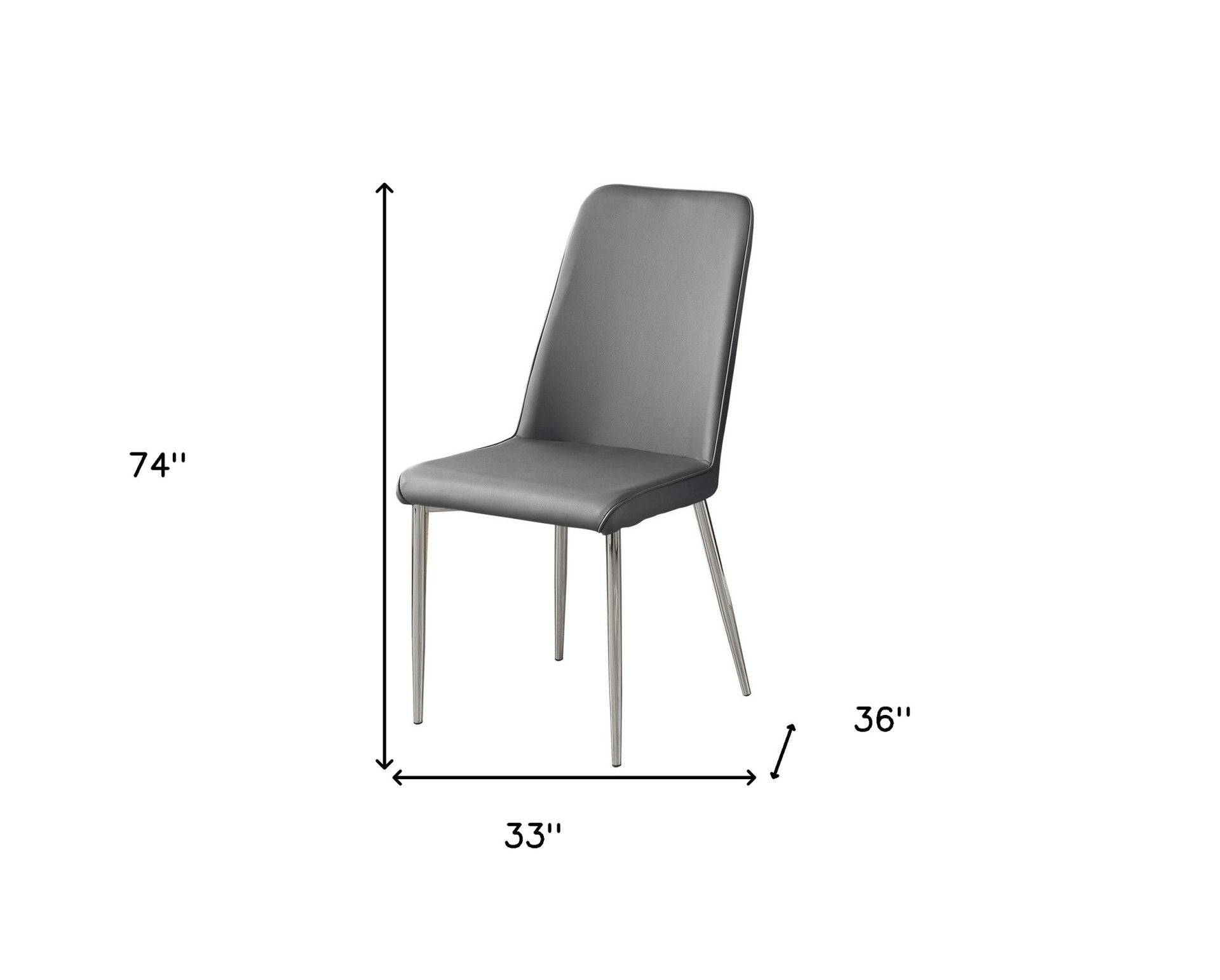 Set of Two White And Silver Upholstered Faux Leather Dining Side Chairs