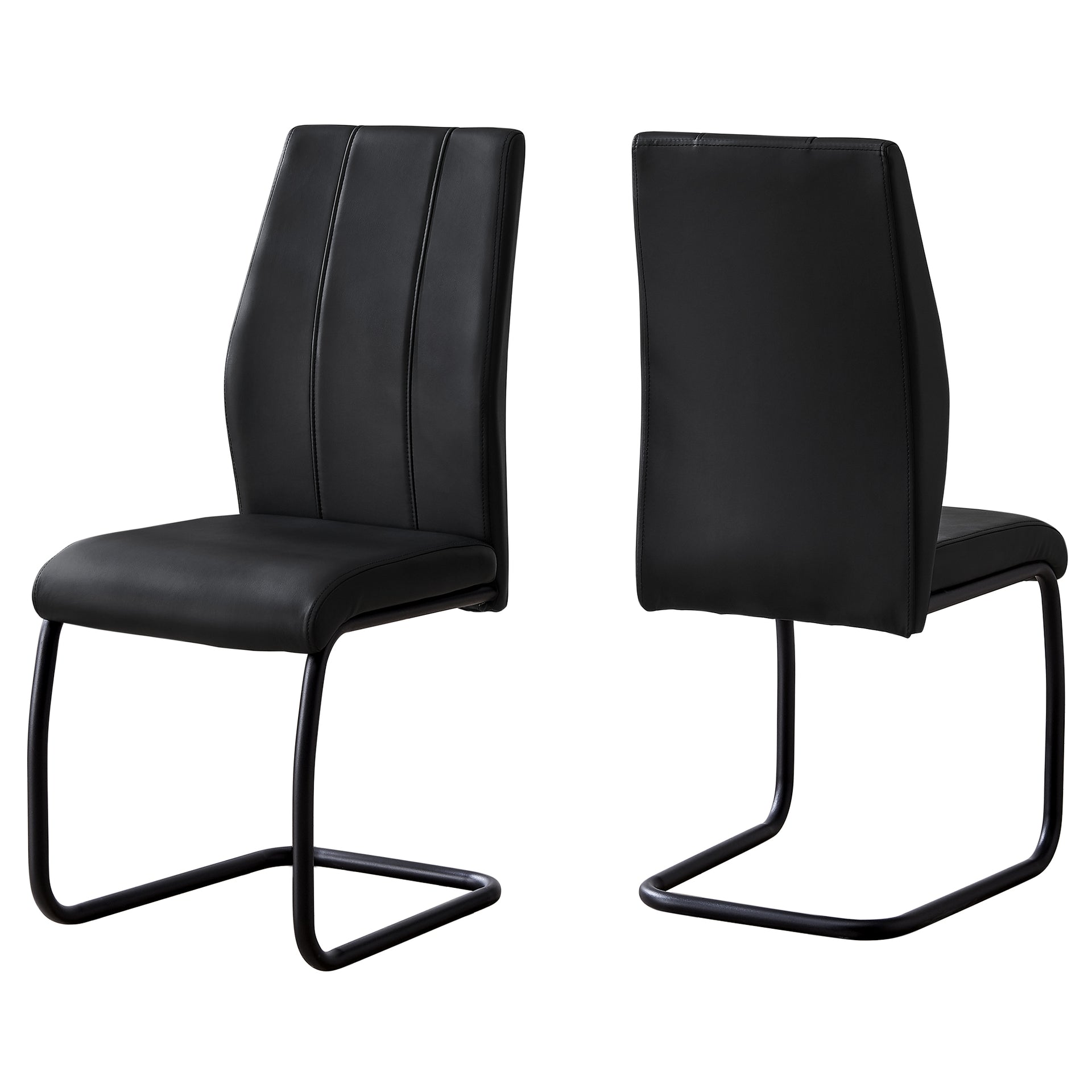 Set of Two White And Silver Upholstered Faux Leather Dining Side Chairs