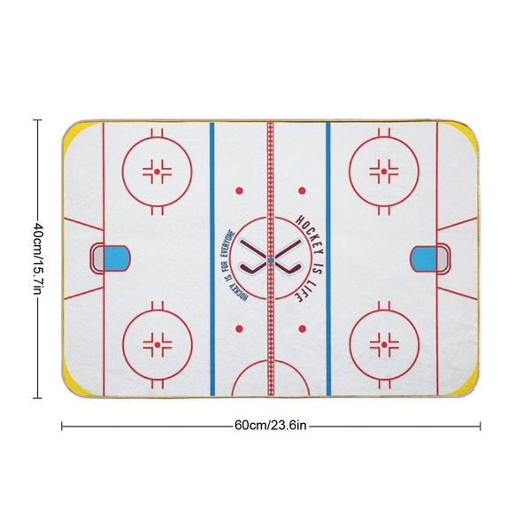 Hockey Is Life Rink Bath Mat