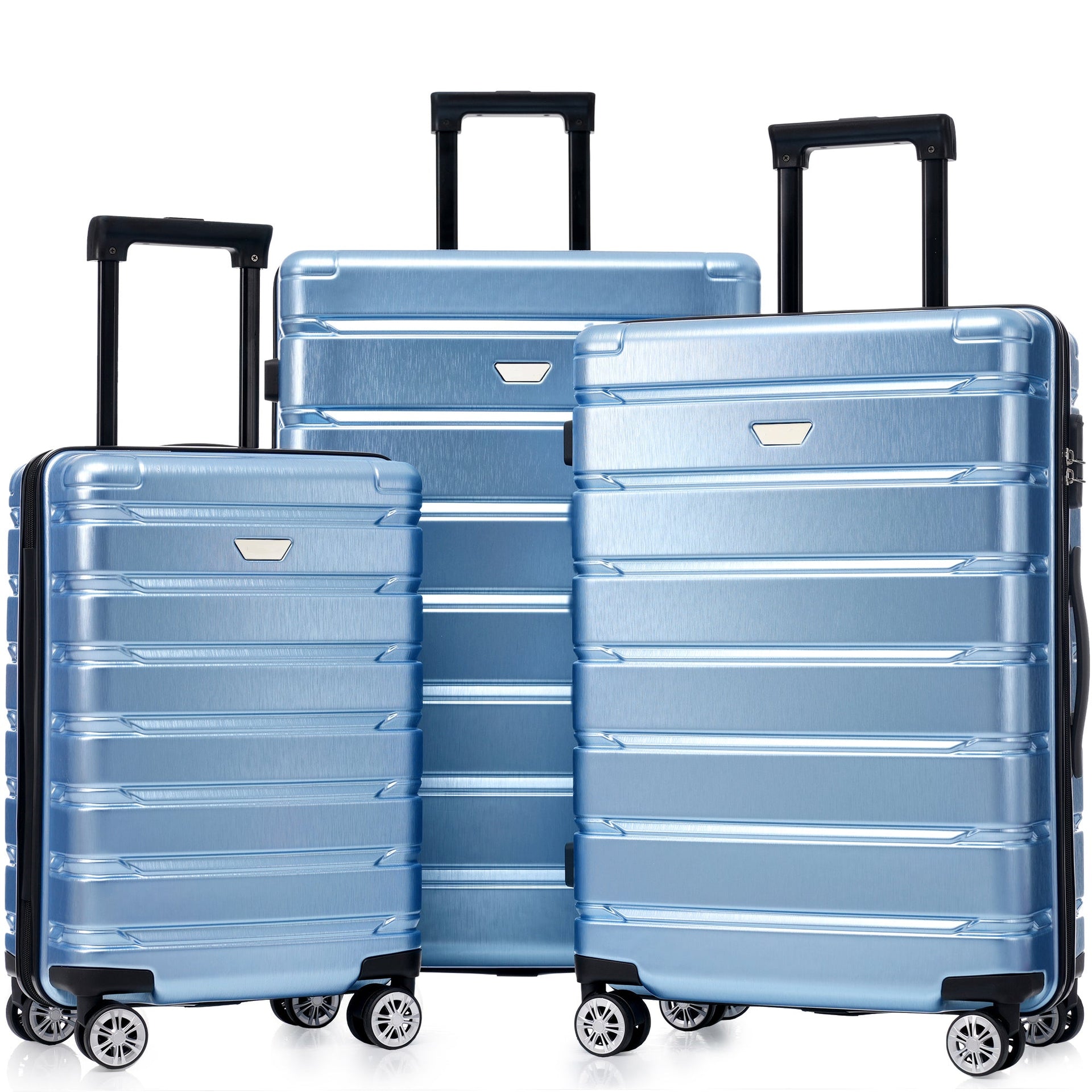 Hardshell Luggage Set 3 Piece, Durable ABS+PC Travel Suitcase with Spinner Wheels for Men Women (20/24/28 Inch)
