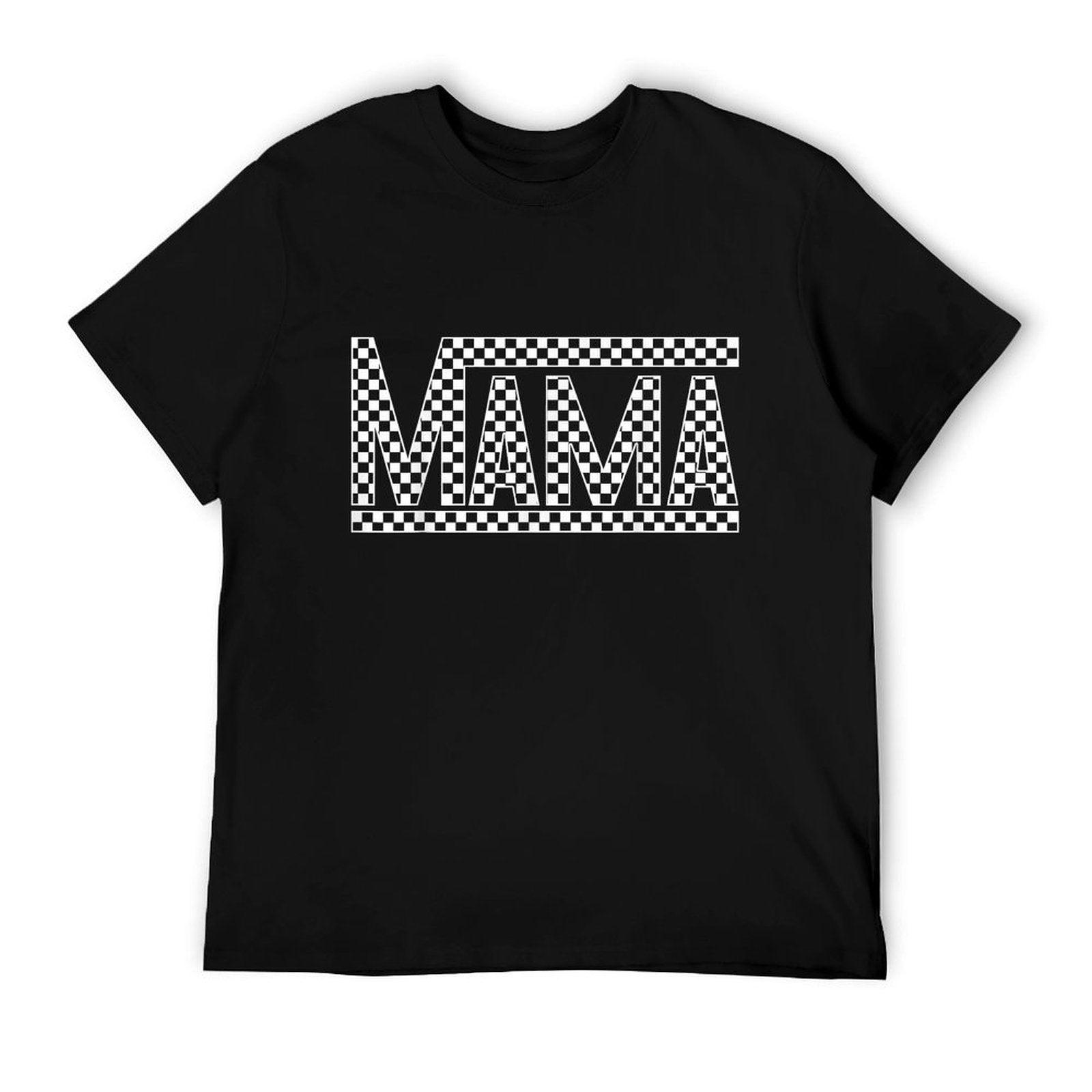 Funny Checkered Mama Black White Gift Women T-Shirt