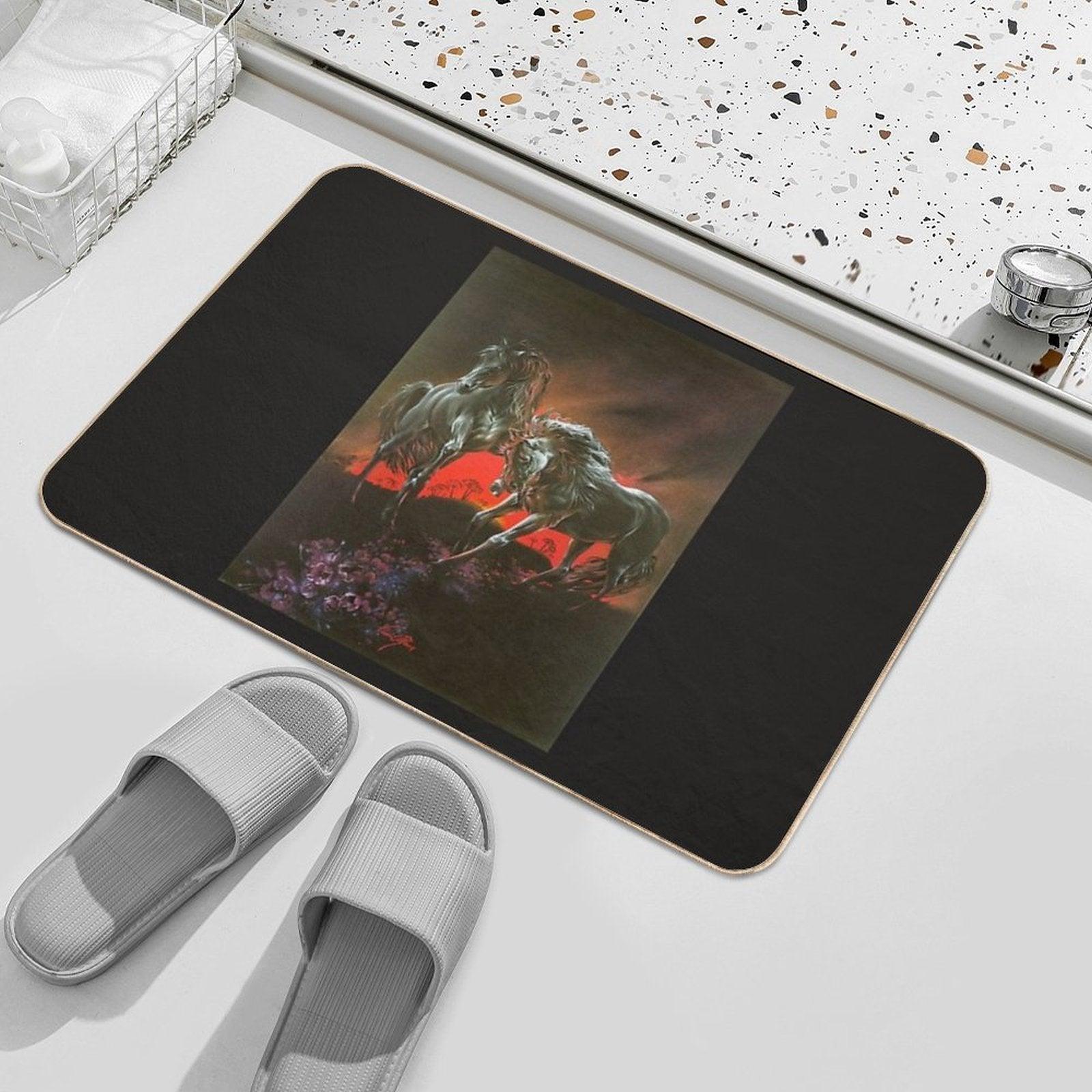 Dark Horses Bath Mat