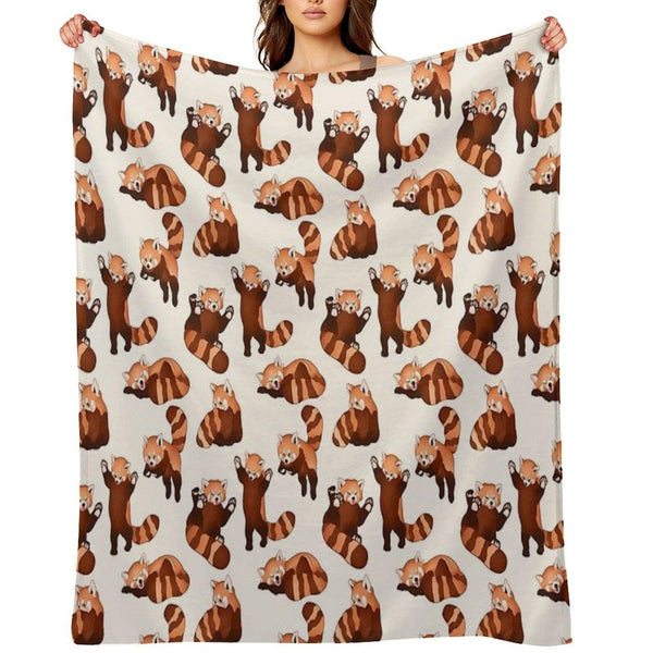 Red Panda Pattern Throw Blanket