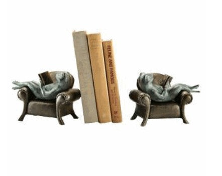Frogs Reading on Sofa Bookends