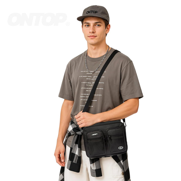 Mesh Double Pocket Crossbody Bag