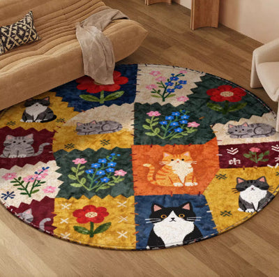 Round No Wash Wipeable Rug For Home Use
