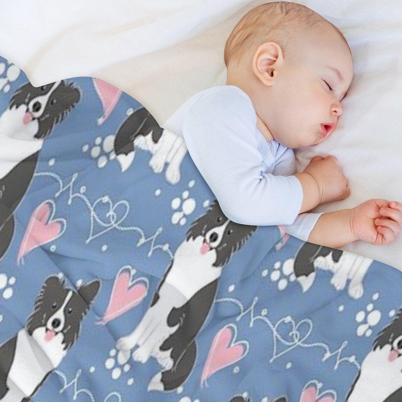 LOVE Border Collie - Black And White 3 Throw Blanket