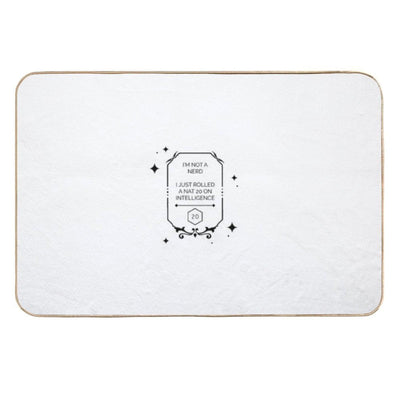 Dnd Intelligence Roll D20  Stain-Proof Bath Mat