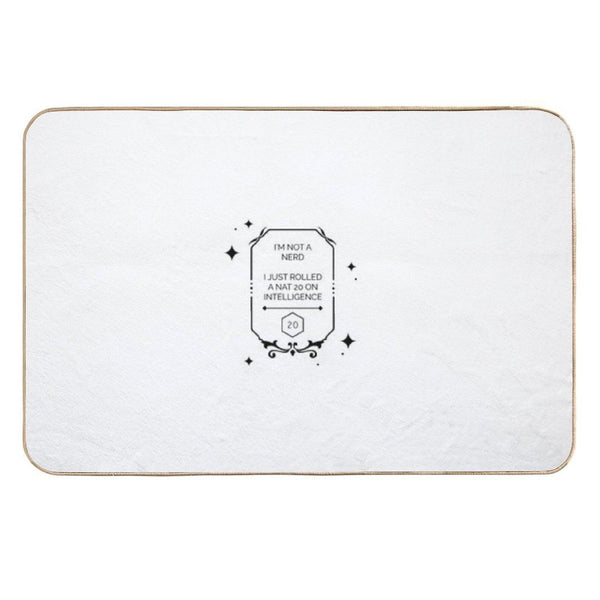 Dnd Intelligence Roll D20  Stain-Proof Bath Mat
