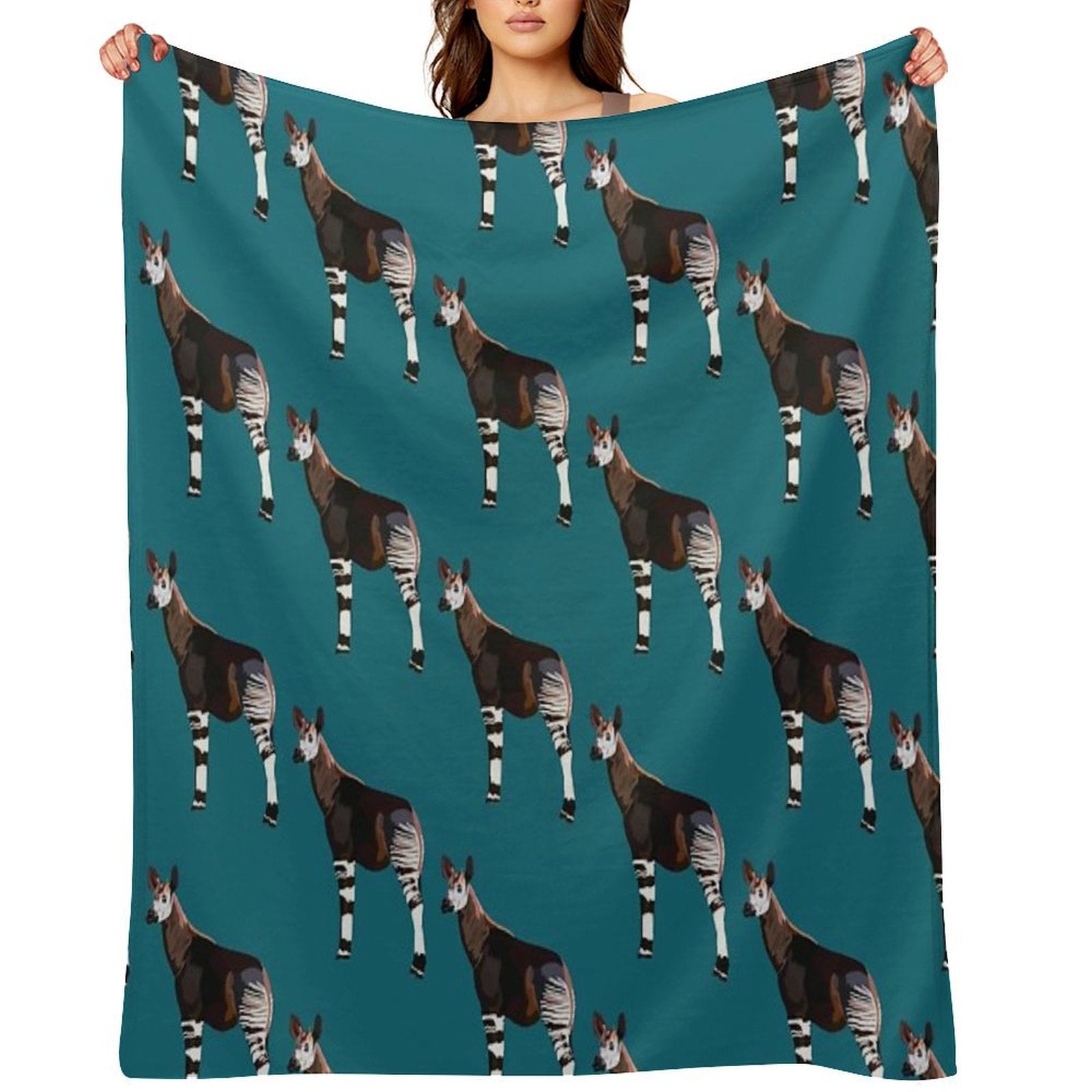 O Is for Okapi Wrinkle-free Throw Blanket