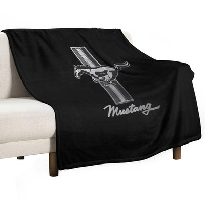 Silver Ford Mustang Vintage Anti-pilling Throw Blanket