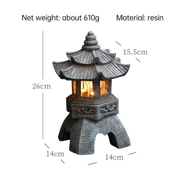 Solar-Powered Zen Garden Decor: Pagoda Lanterns & Statues - Gifts for You 'n Me