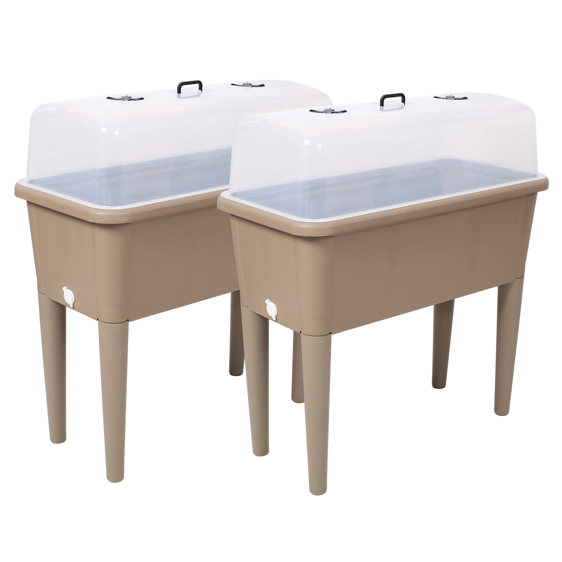 2-Piece Raised Garden Bed with Ventilated Greenhouse Lid