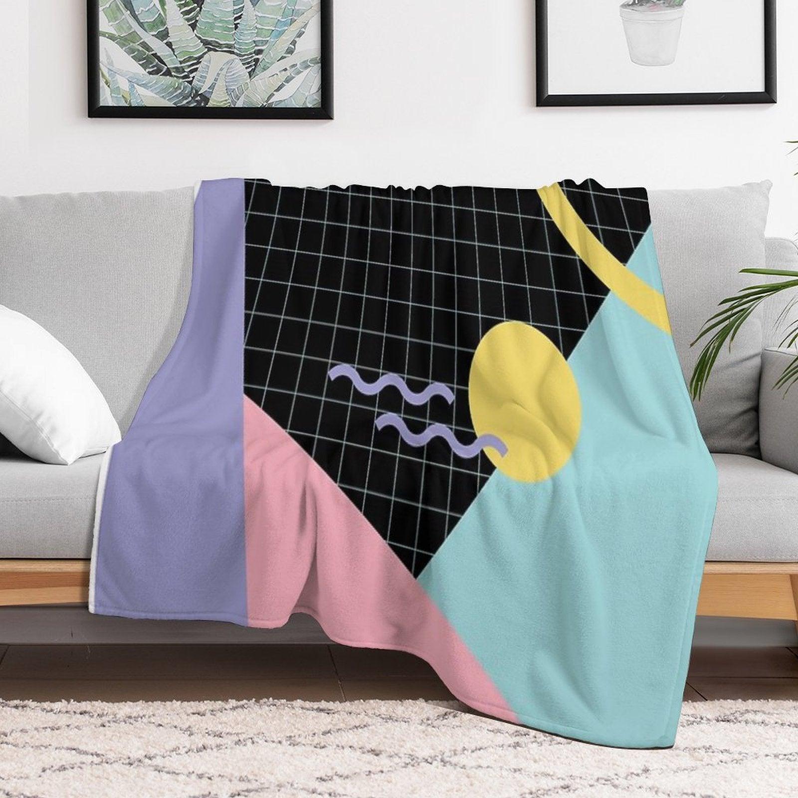 Memphis Pattern 7 - Retro 80s  90s Throw Blanket
