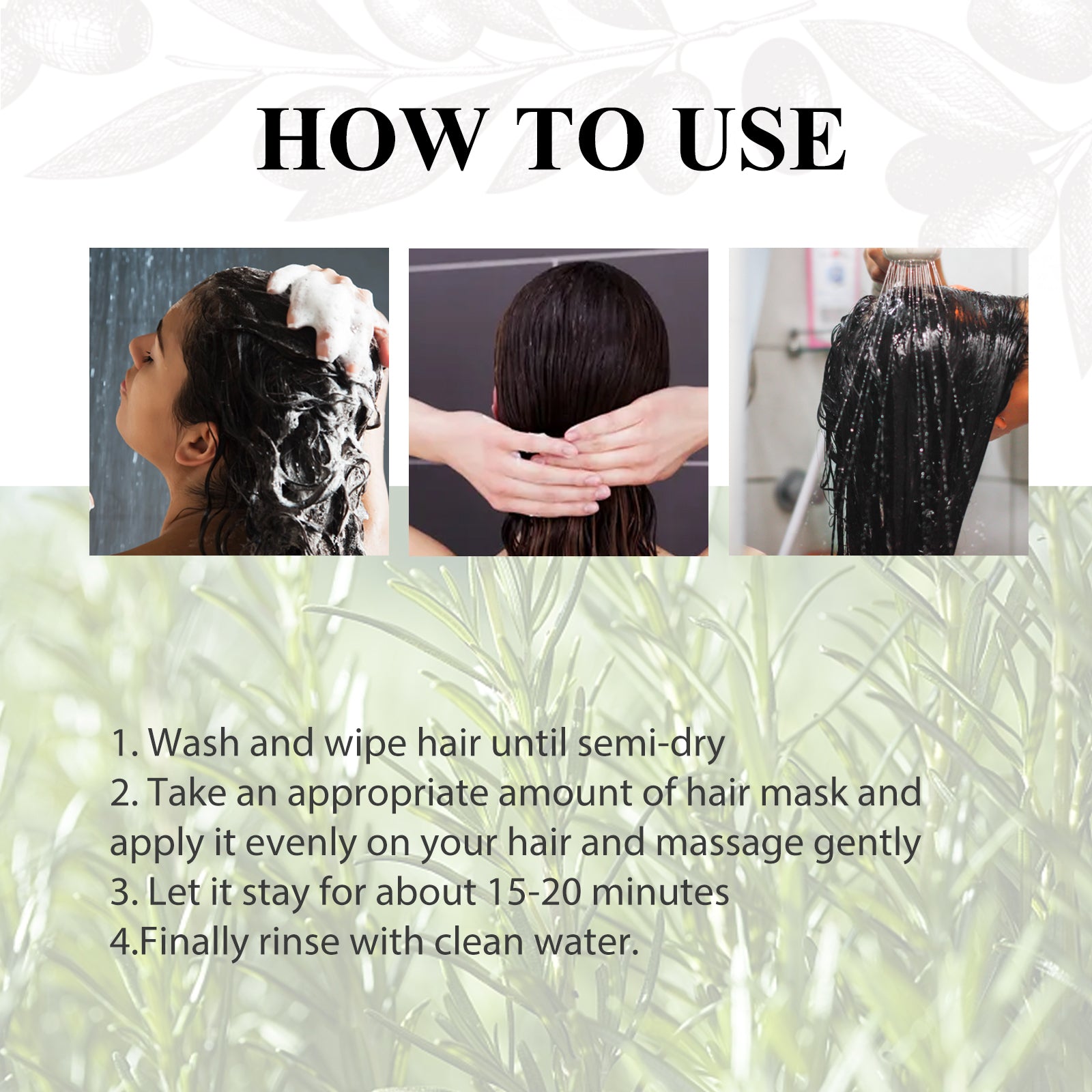 Rosemary Hair Mask Deeply Nourishes And Softens Hair, Repair Dry Hair And Fluff Hair Treatment Hair Mask