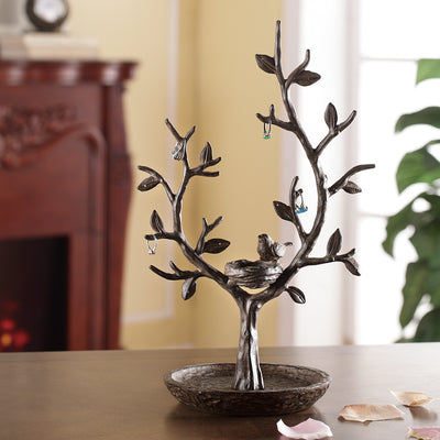 16'H Bird & Twig Jewelry Tree & Nest Stand