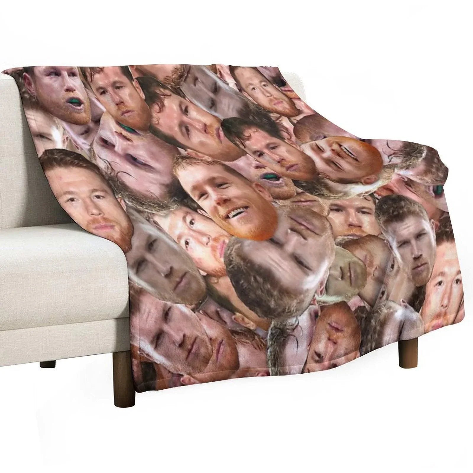 Canelo Álvarez - Boxing Face Pattern Throw Blanket