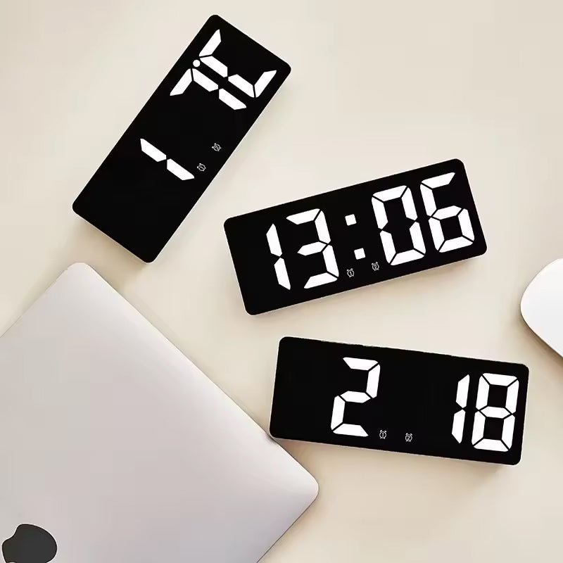 Multifunctional LED Digital Clock: Features number display, color nightlight, temp, calendar, alarm. Large size, backlit, great