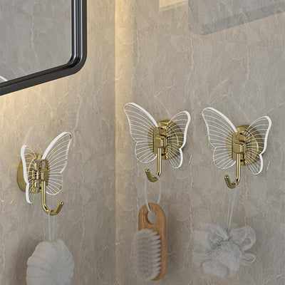 Non perforated butterfly hook three-dimensional foyer clothes hook keychain