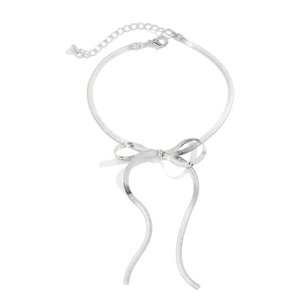 Simple and cool butterfly bow long ankle chain Anklet fashion versatile chain