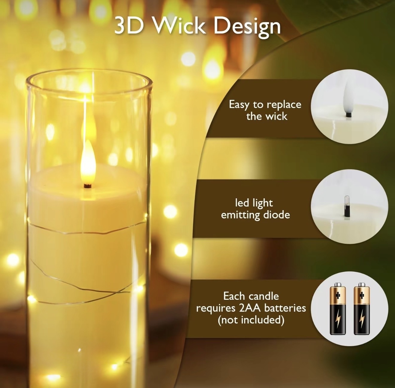 StarGlow LED Pillar Candles