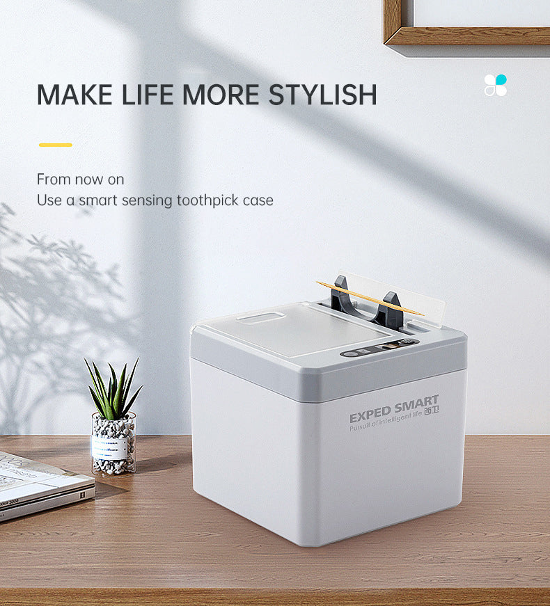 Can sense toothpick box, fully automatic innovation, home restaurant toothpick machine, hotel automatic electric pop-up toothpick cylinder