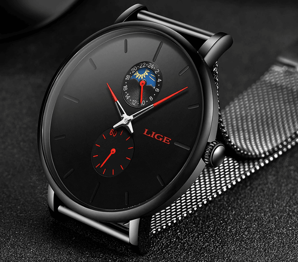 Women's Elegant Waterproof Watch With Chronometers And Braided Stainless Steel Bracelet Excellent Design Perfect Gift