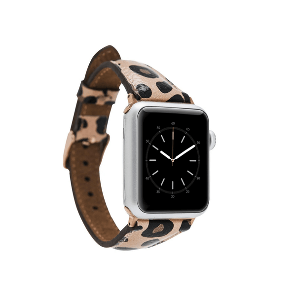 Classic Leopard Print Leather Apple Watch Band - Dallas LEATHERE