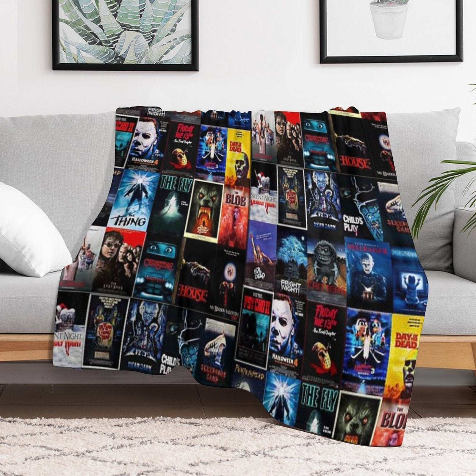 1980s Horror Classics Lightweight Throw Blanket