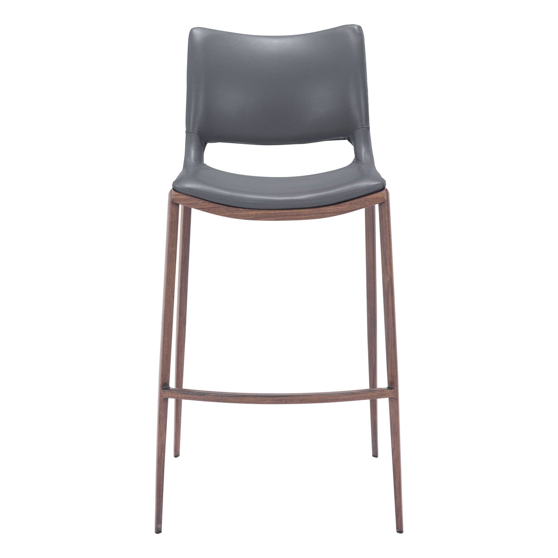 Ace Barstool (Set of 2) Dark Gray & Walnut