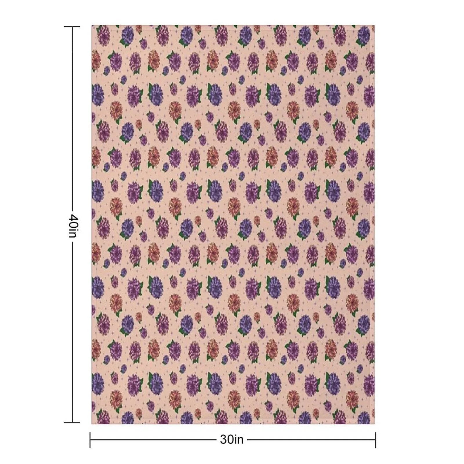 Dahlias Multicolored Peach Throw Blanket