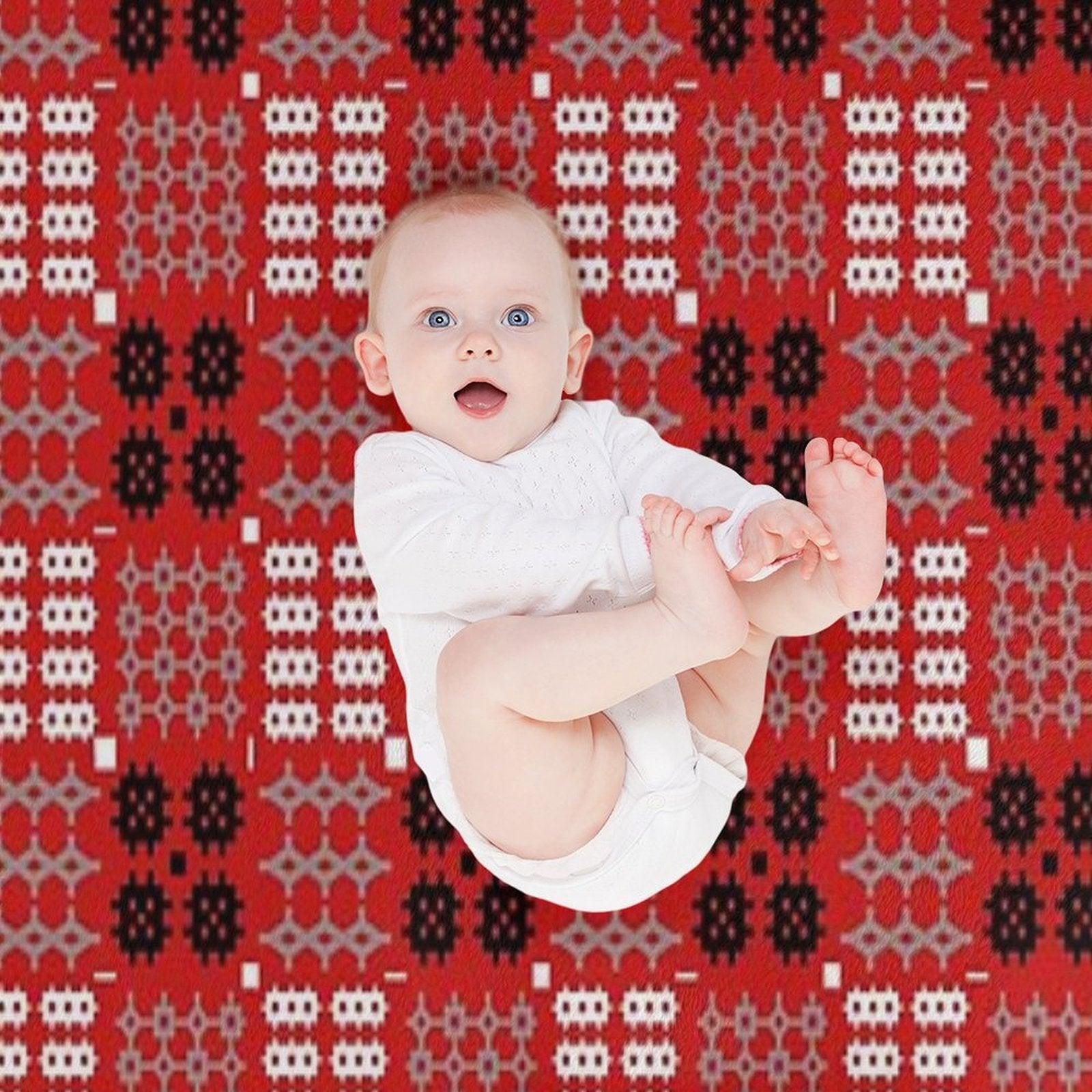 Welsh Design, Carthen Cymraeg, Cymreig (red) (Printed Image - Not Real  Tapestry) Throw Blanket