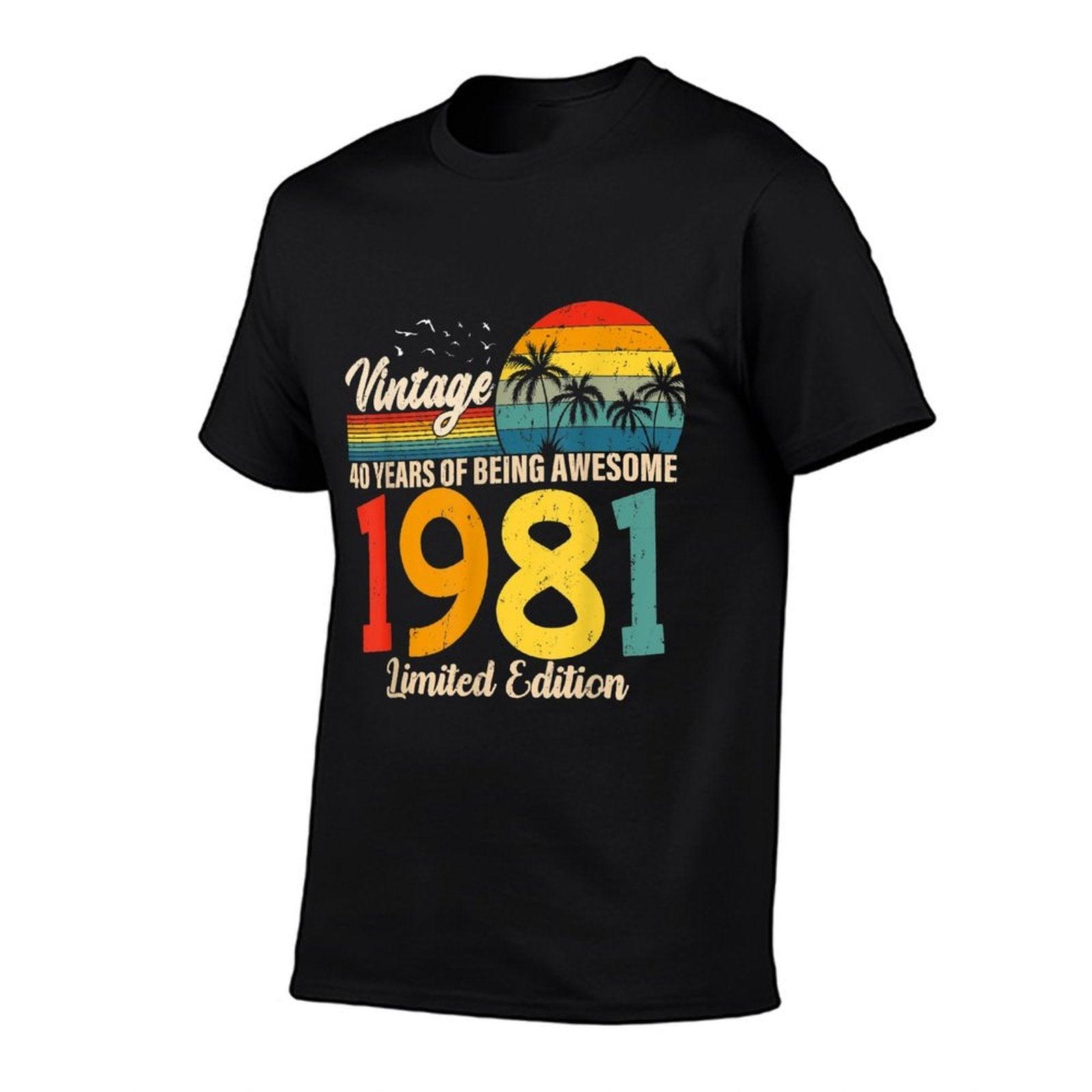 Vintage 1981 40th Birthday 40 Years Old Gift Men Women  Affordable Price T-Shirt