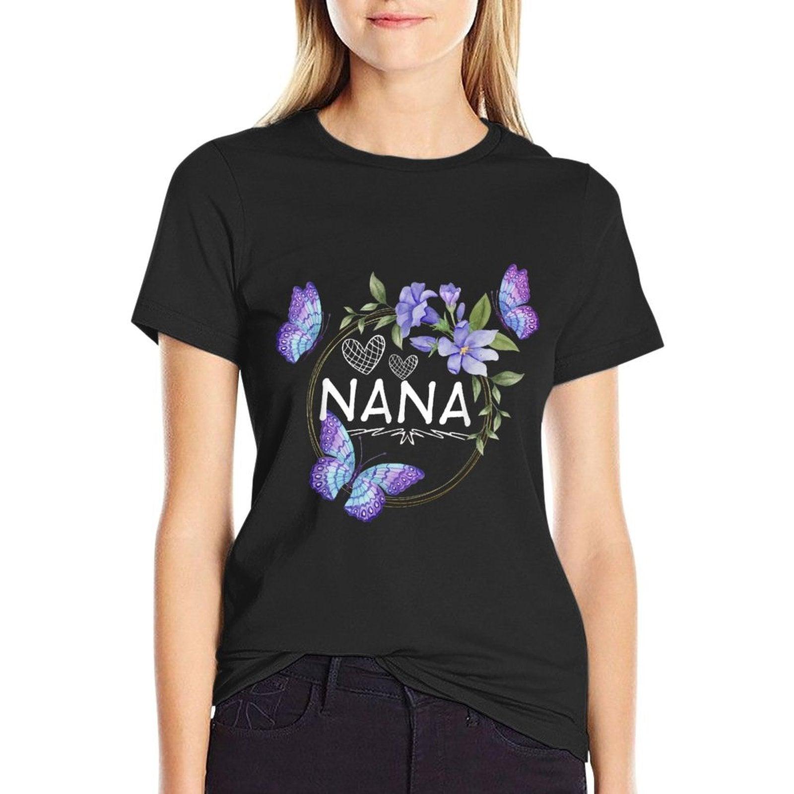 Nana Shirt For Women with Butterflies Mother's Day T-Shirt