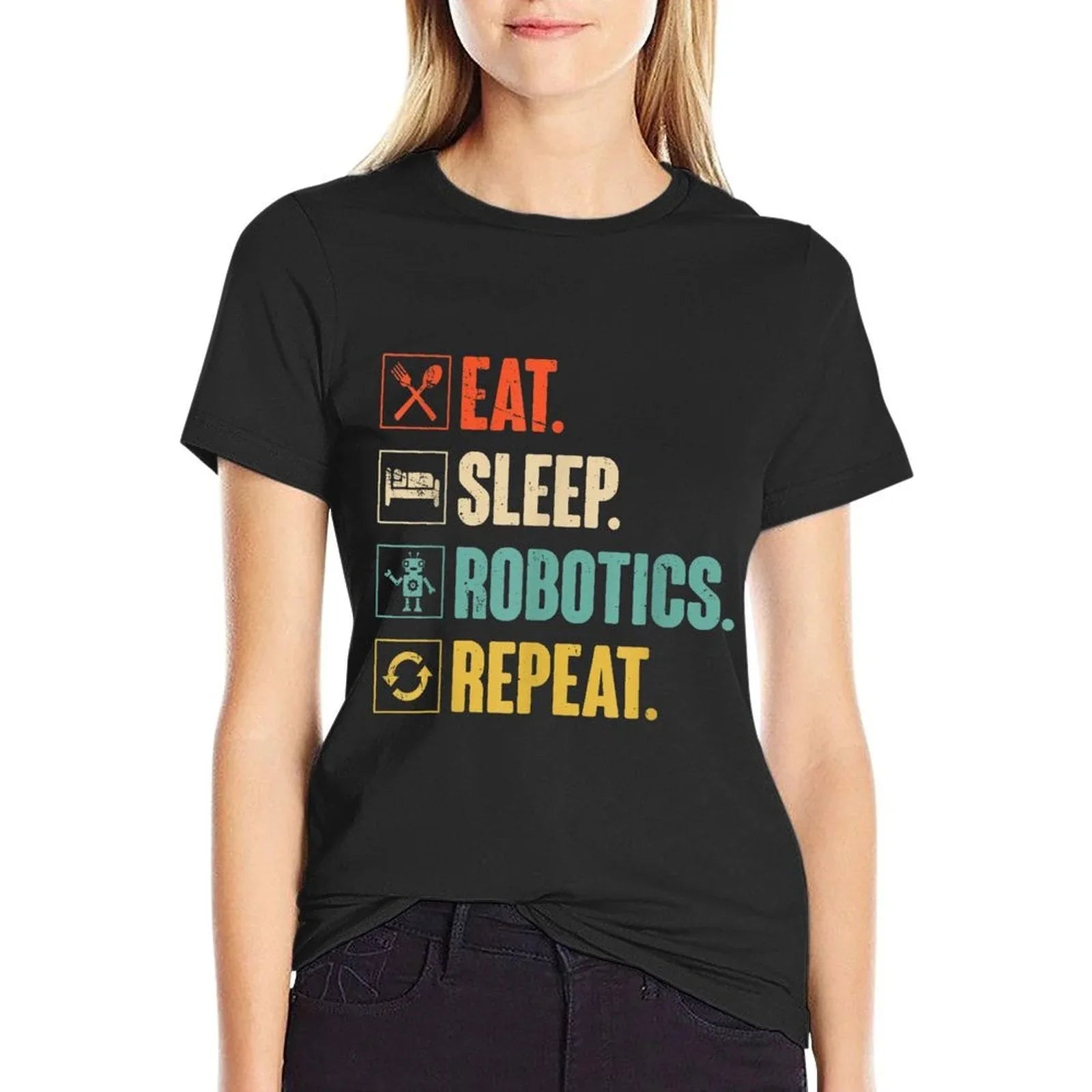 Eat Sleep Robotics Repeat Vintage Engineer Gift T-Shirt