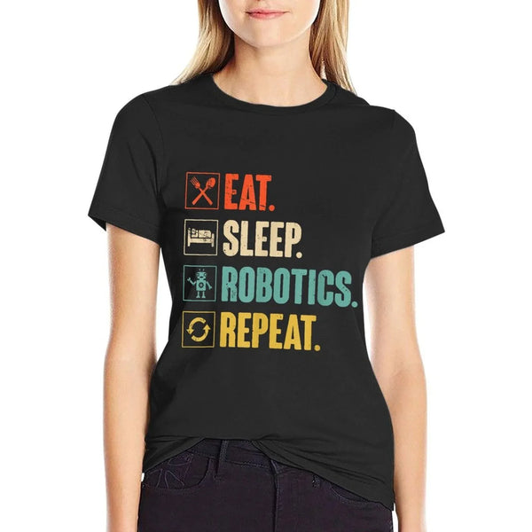 Eat Sleep Robotics Repeat Vintage Engineer Gift T-Shirt