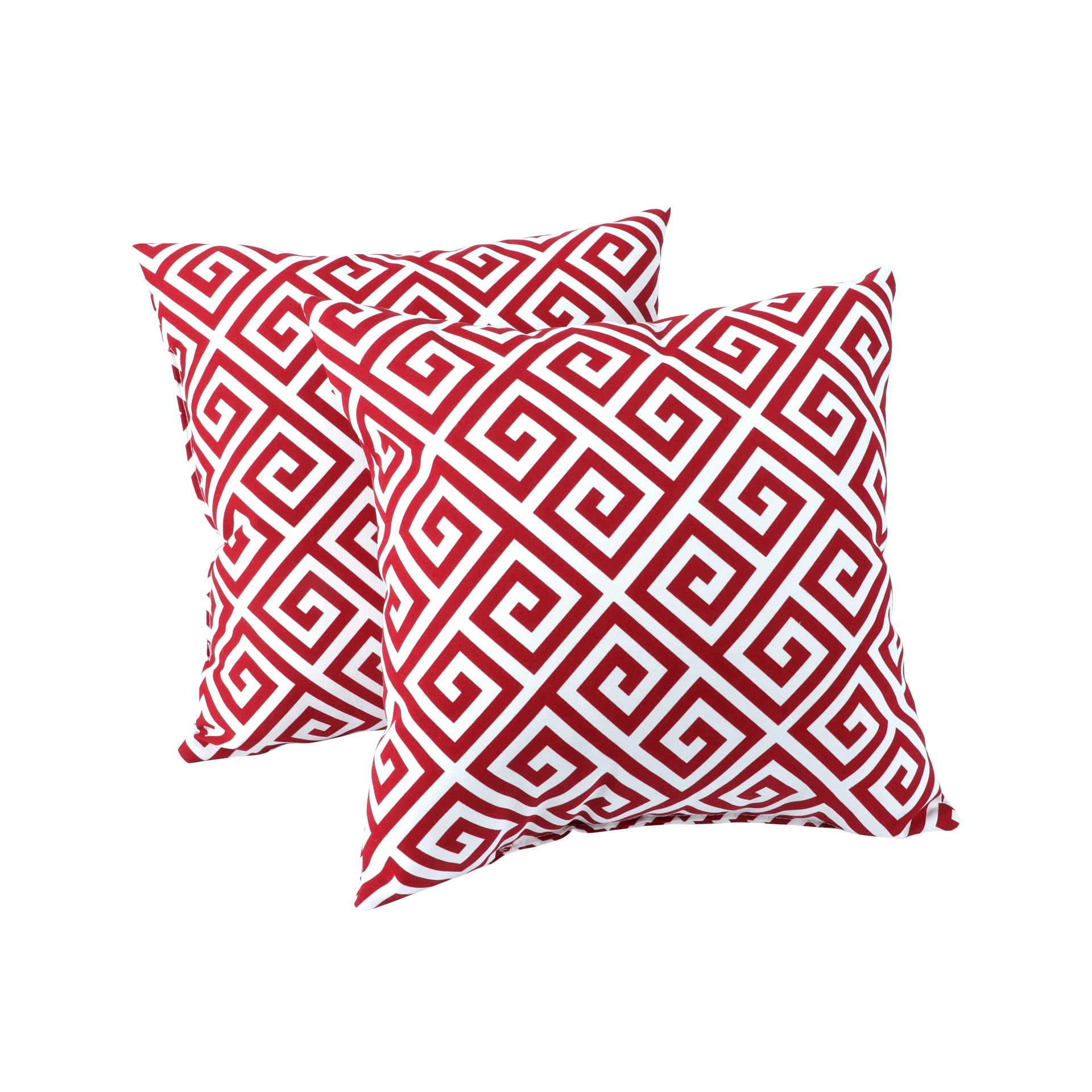 Red Greek Key Outdoor Pillow Covers (Set of 2)
