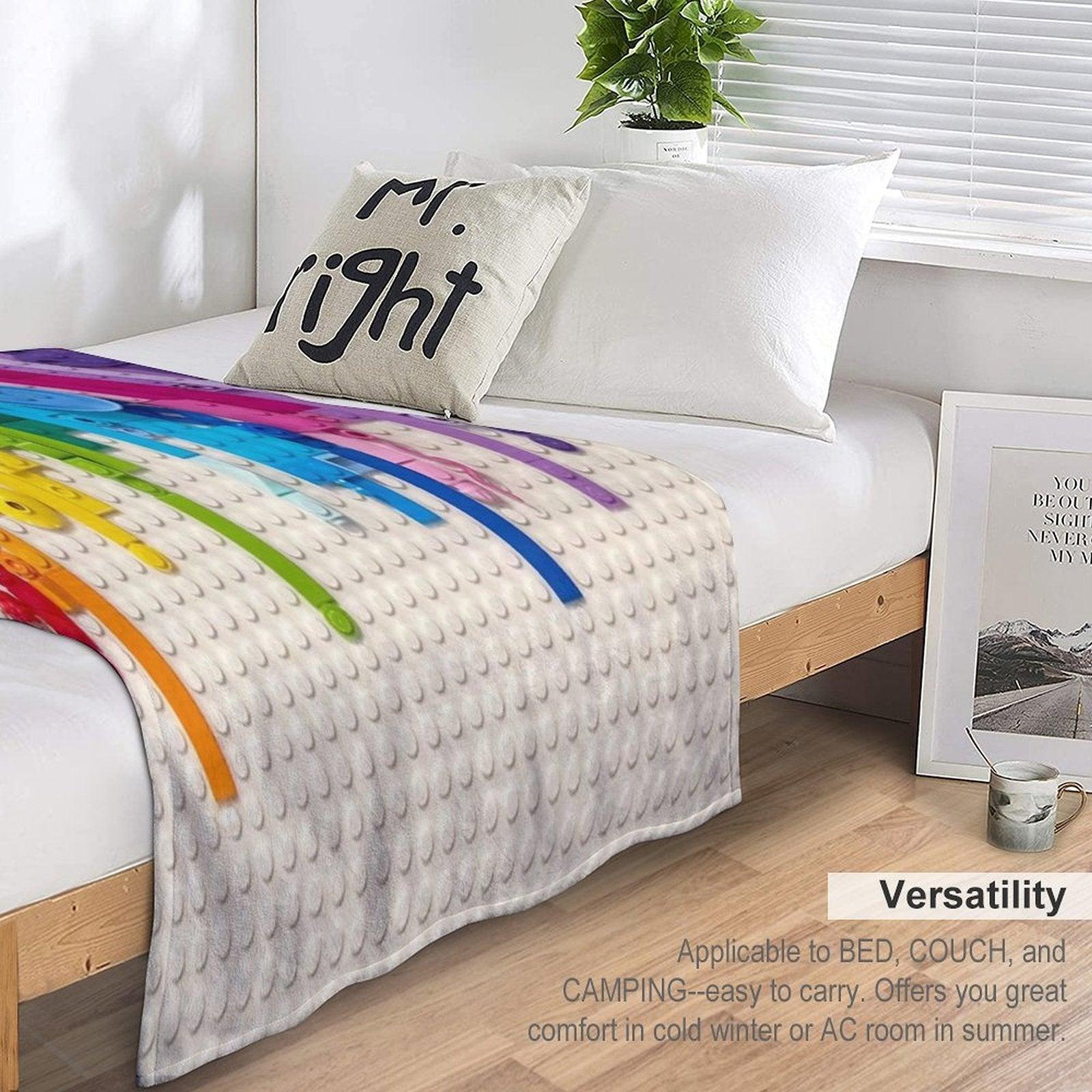 Rainbow Drip Throw Blanket
