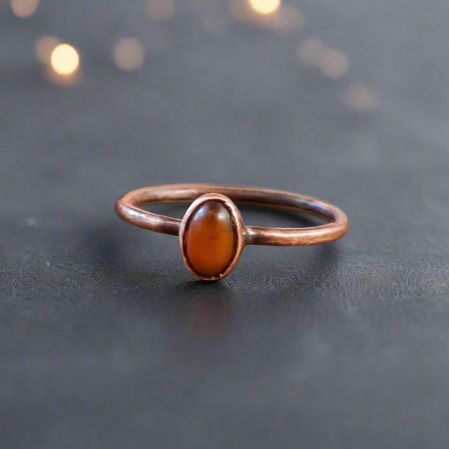 Copper Amber Ring - Warmth for the Heart and Spirit | By Blackbird & Sage