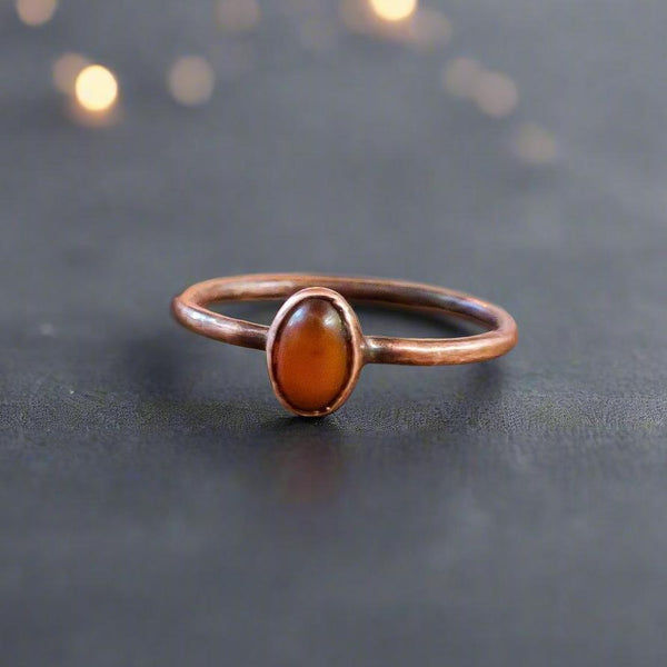 Copper Amber Ring - Warmth for the Heart and Spirit | By Blackbird & Sage