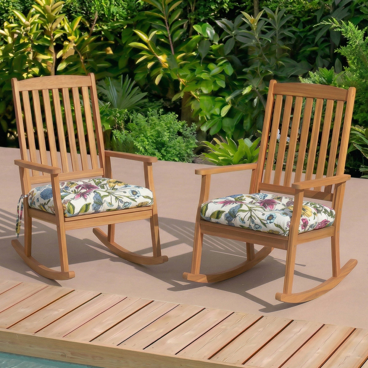Outdoor Chair Cushions Set of 2 – Botanical Floral Print