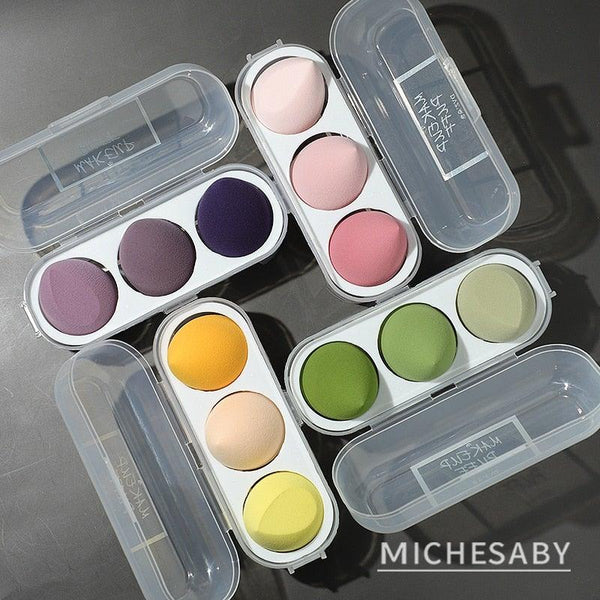 3/4 Piece Set Of Makeup Sponge Healthy Latex Soft Sponge Wet And Dry Set Beauty Makeup Tool Colorful Makeup Sponges Set For Womens