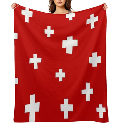 Swiss Flag Gift-ready Throw Blanket