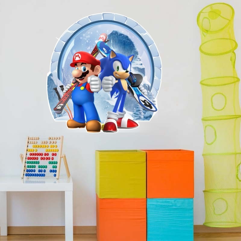 Sonic Mario cartoon stickers self-adhesive wholesale creative decoration graffiti wall stickers posters for children's rooms