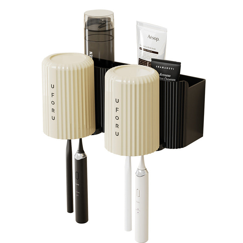 Toothbrush rack perforated free wall mounted bathroom mouthwash cup rack storage rack