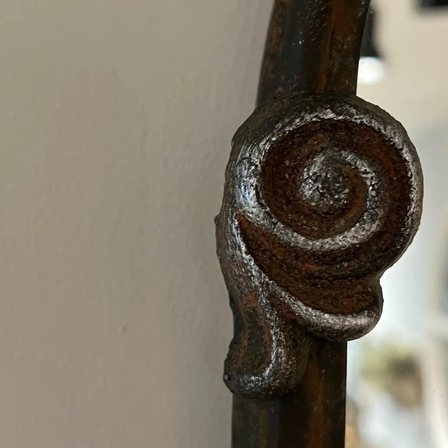 Vintage European Wall Mirror with Arched Metal Frame Vagabond Vintage