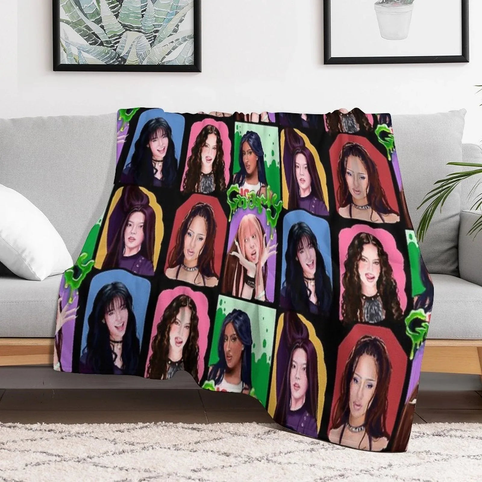 Katseye Gnarly Art Throw Blanket